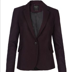 ALL SAINTS Wool Single Button Jacket Plum Sz 4 XS